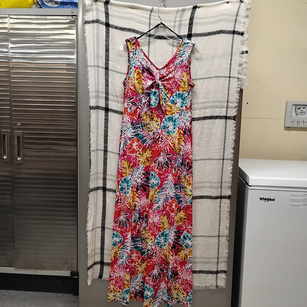 Nina Leonard Multicolor Floral Maxi Dress
